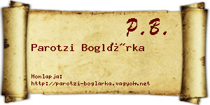 Parotzi Boglárka névjegykártya